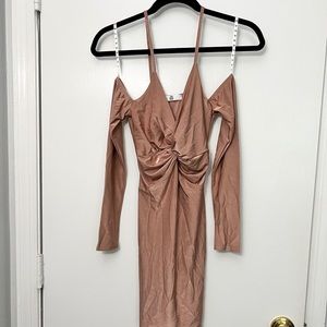 Missguided off shoulder twist front mini dress